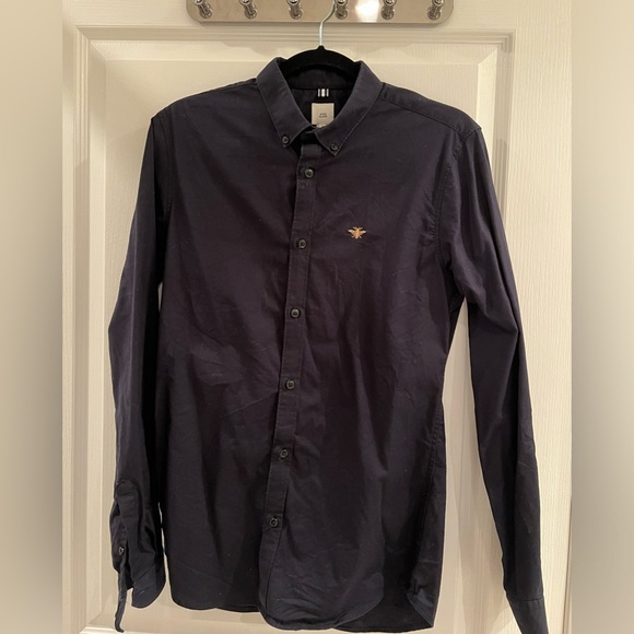 River Island Navy Button Down - Picture 1 of 2
